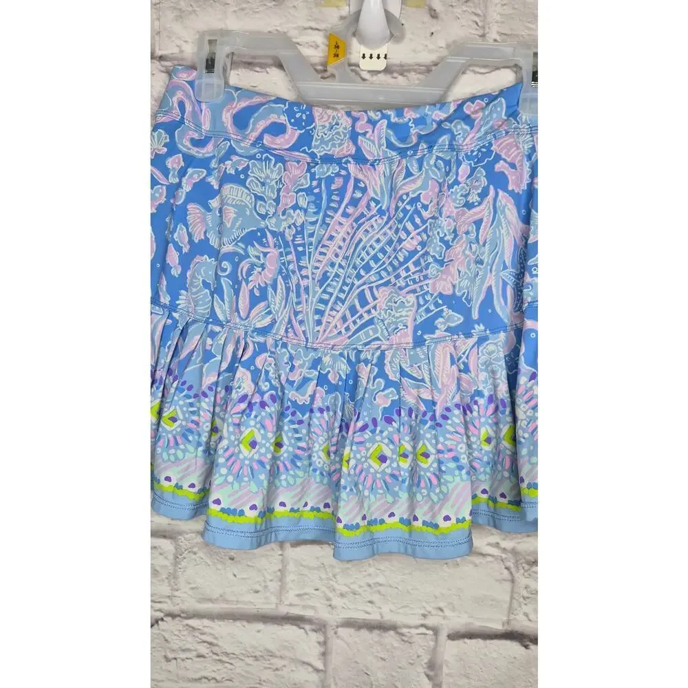 Lilly Pulitzer Taye Luxletic Skort M Medium Sea What I Sea Starfish Golf Tennis.